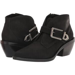 NEW Vince Camuto Ashena 7 M Black Suede Leather Buckle Zip Up Bootie Ankle Boots